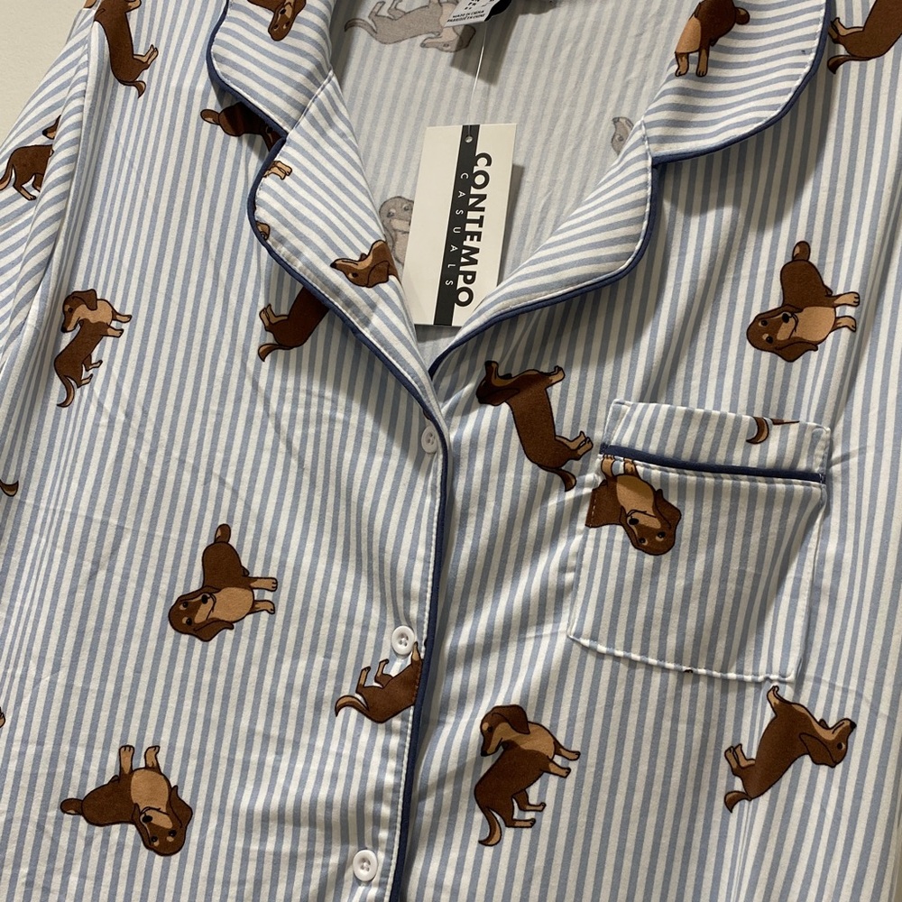 NWT. Contempo Casuals, women’s size large, 2-piece, Doxie pajama set. - Picture 2 of 16